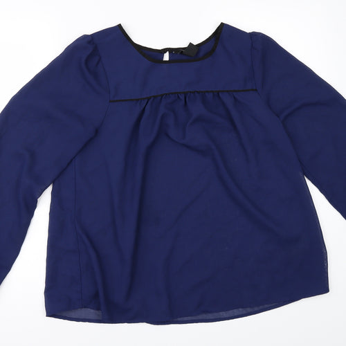 H&M Womens Blue   Tunic Blouse Size 8