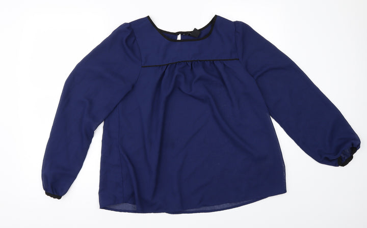 H&M Womens Blue   Tunic Blouse Size 8