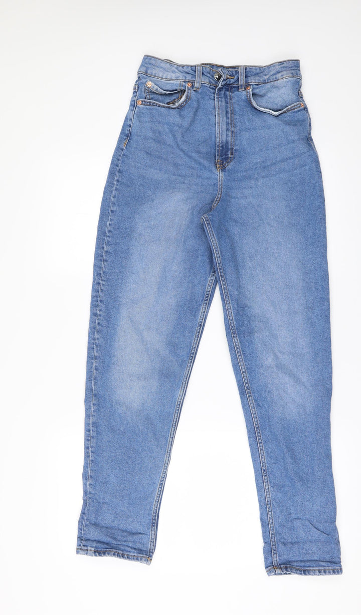 H&M Womens Blue Denim Straight Jeans Size 8 L28 in