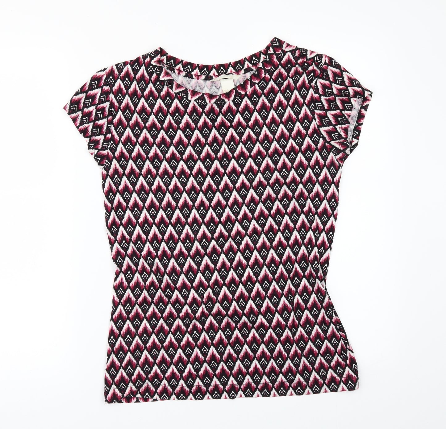 H&M Womens Multicoloured Geometric  Basic T-Shirt Size S