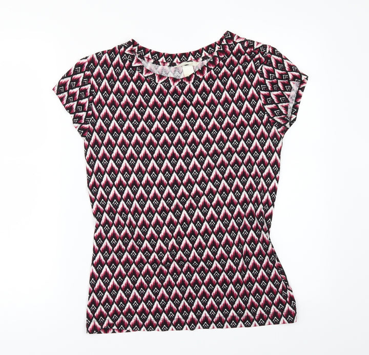 H&M Womens Multicoloured Geometric  Basic T-Shirt Size S