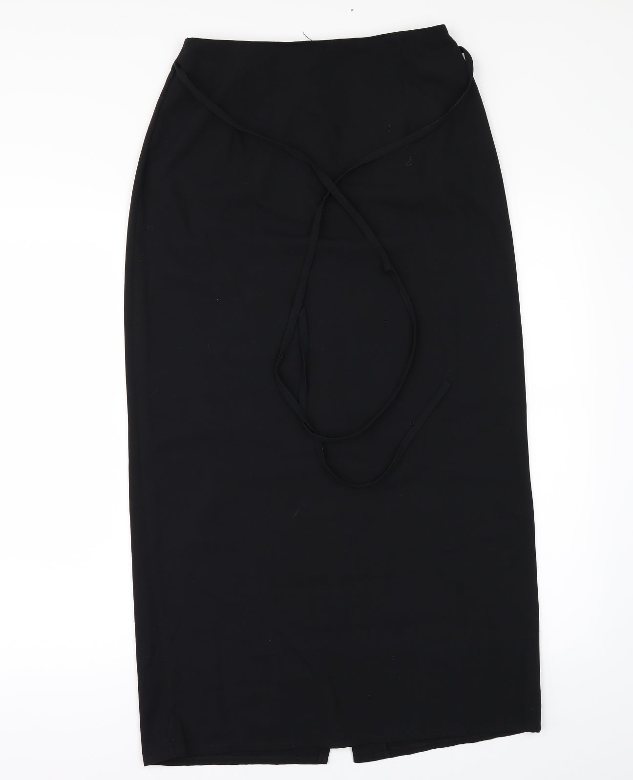 Preworn Womens Black   A-Line Skirt Size 28 in  - BACK SPLIT