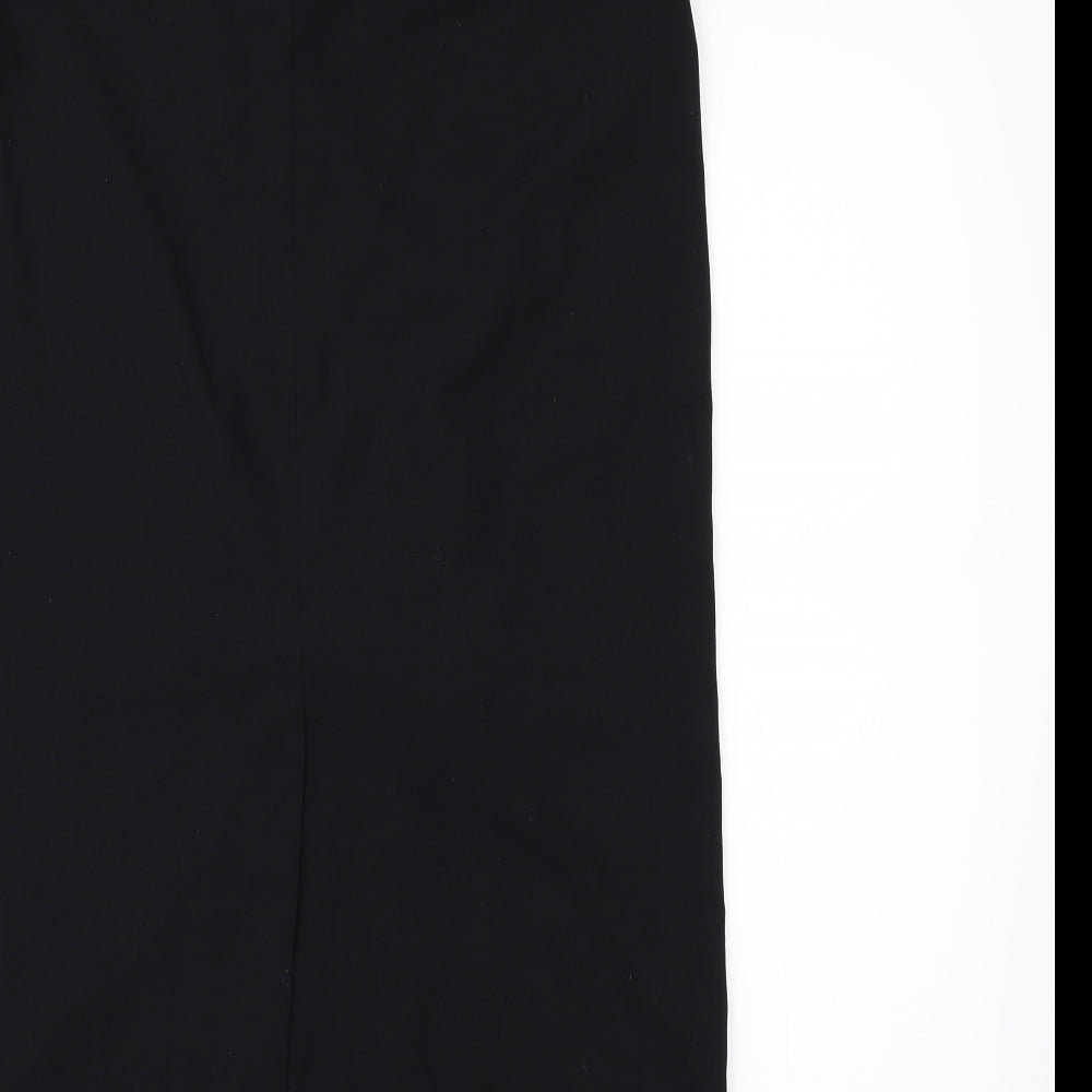 Preworn Womens Black   A-Line Skirt Size 28 in  - BACK SPLIT
