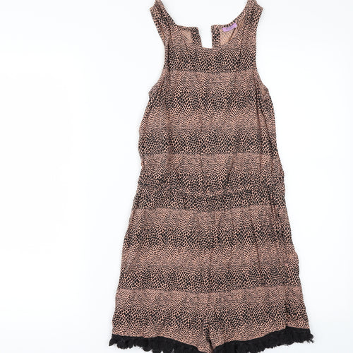 F&F Girls Orange Animal Print  Playsuit One-Piece Size 11-12 Years