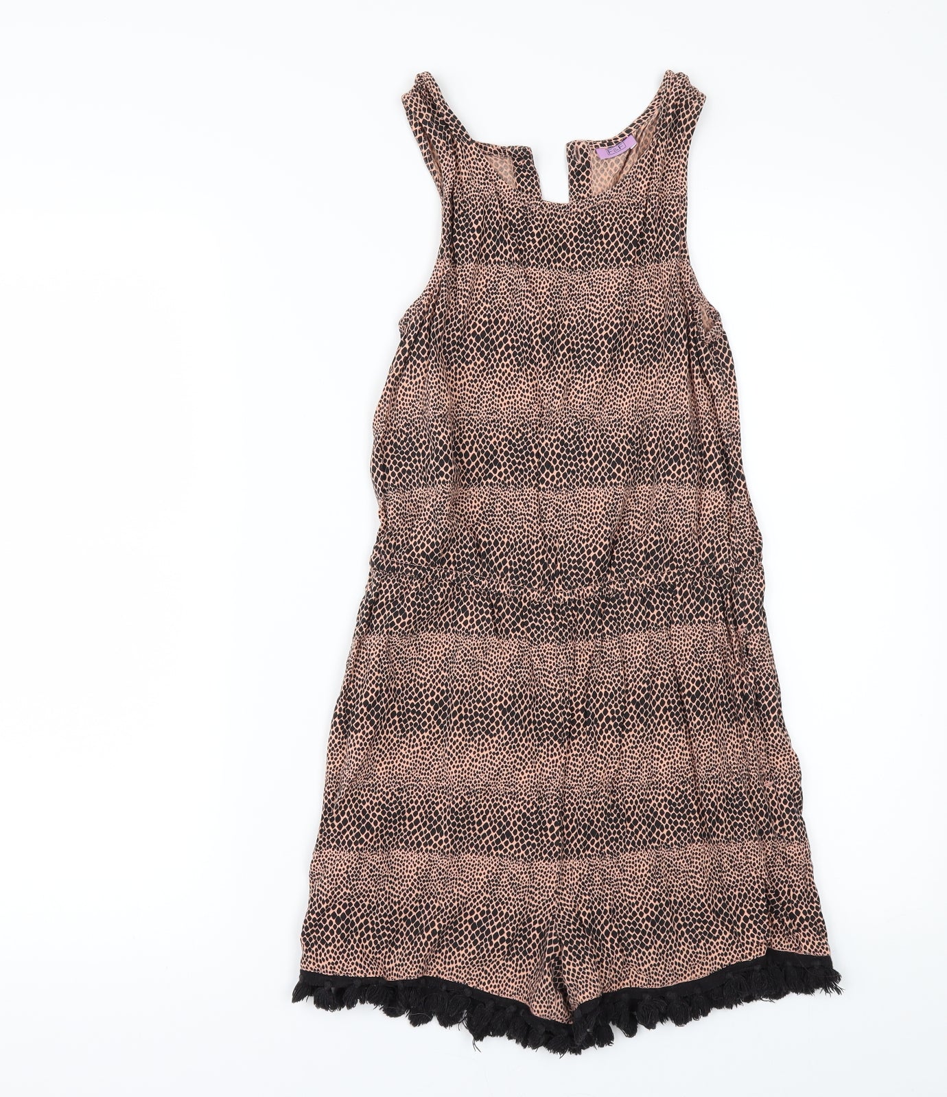 F&F Girls Orange Animal Print  Playsuit One-Piece Size 11-12 Years