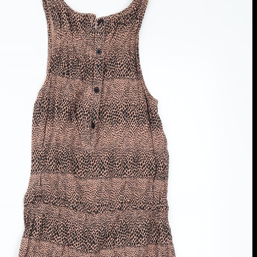 F&F Girls Orange Animal Print  Playsuit One-Piece Size 11-12 Years