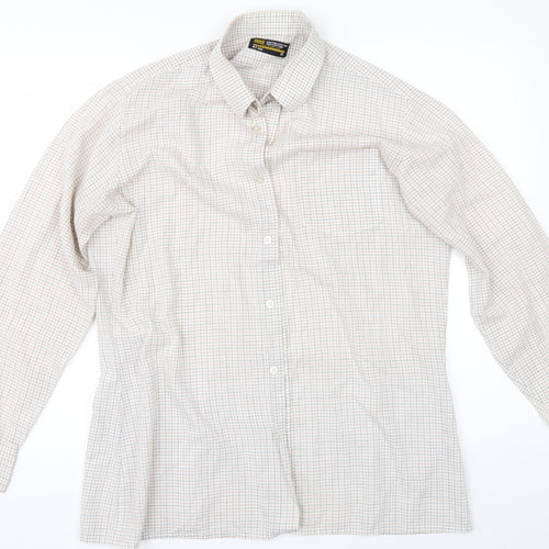 BHS Mens Beige Check   Button-Up Size 16