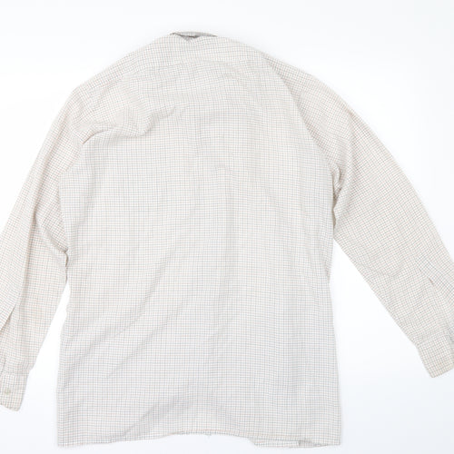 BHS Mens Beige Check   Button-Up Size 16