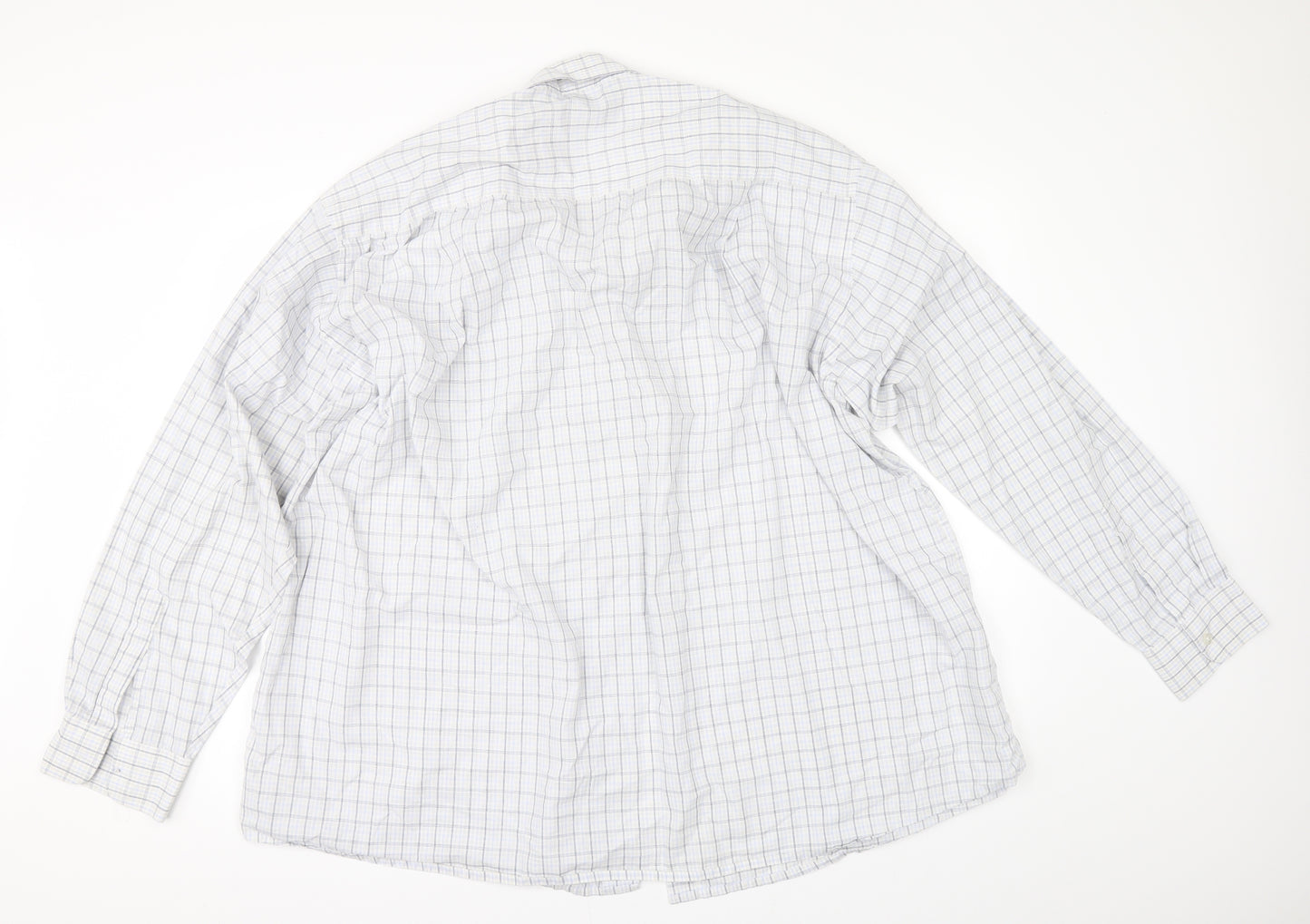 Double TWO Mens White Check   Button-Up Size 18.5