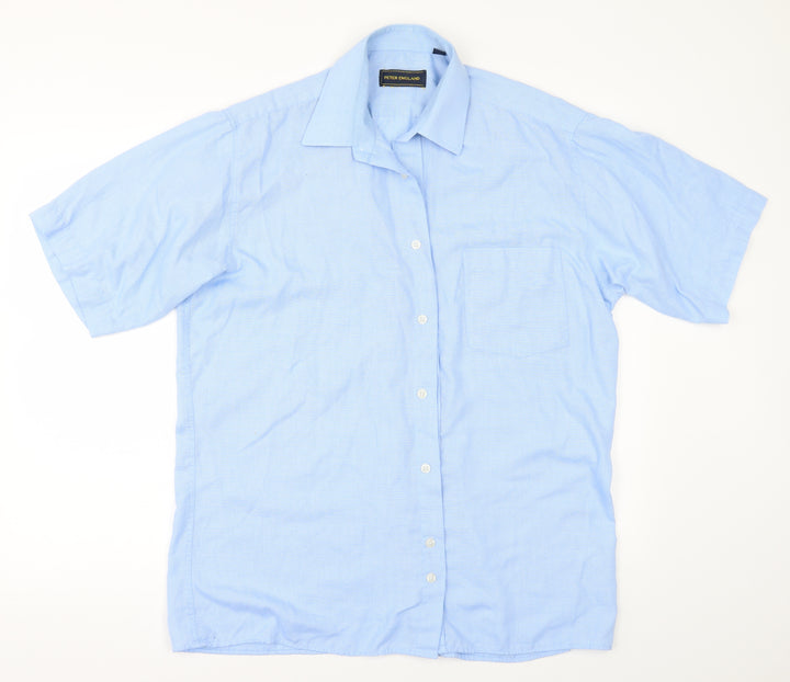 Peter England Mens Blue    Button-Up Size 15.5