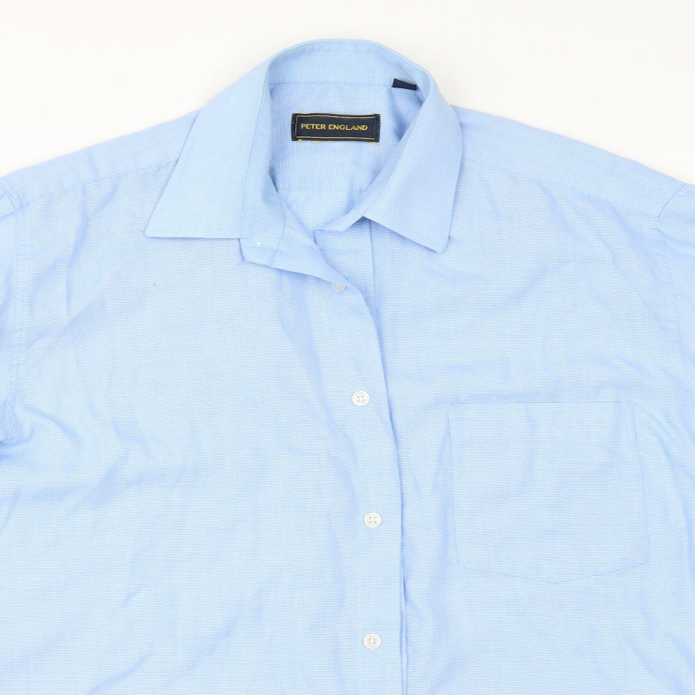 Peter England Mens Blue    Button-Up Size 15.5