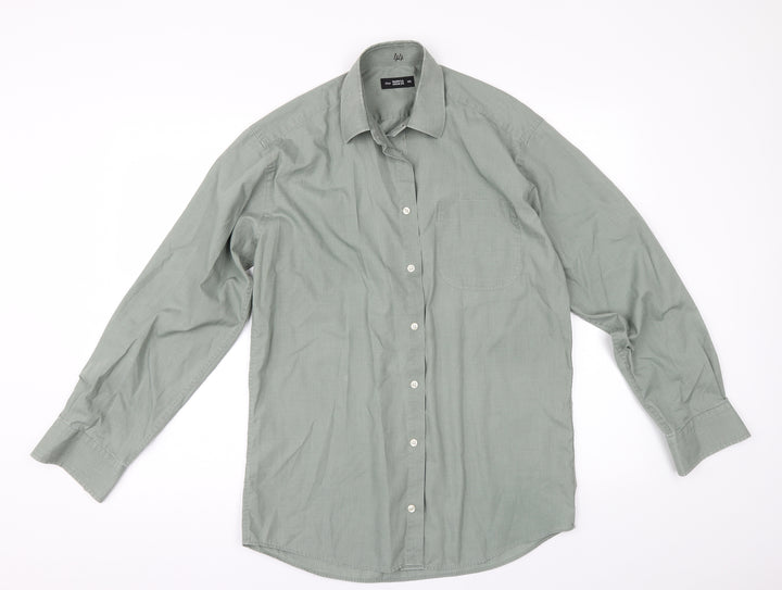 Marks and Spencer Mens Green    Button-Up Size 14.5