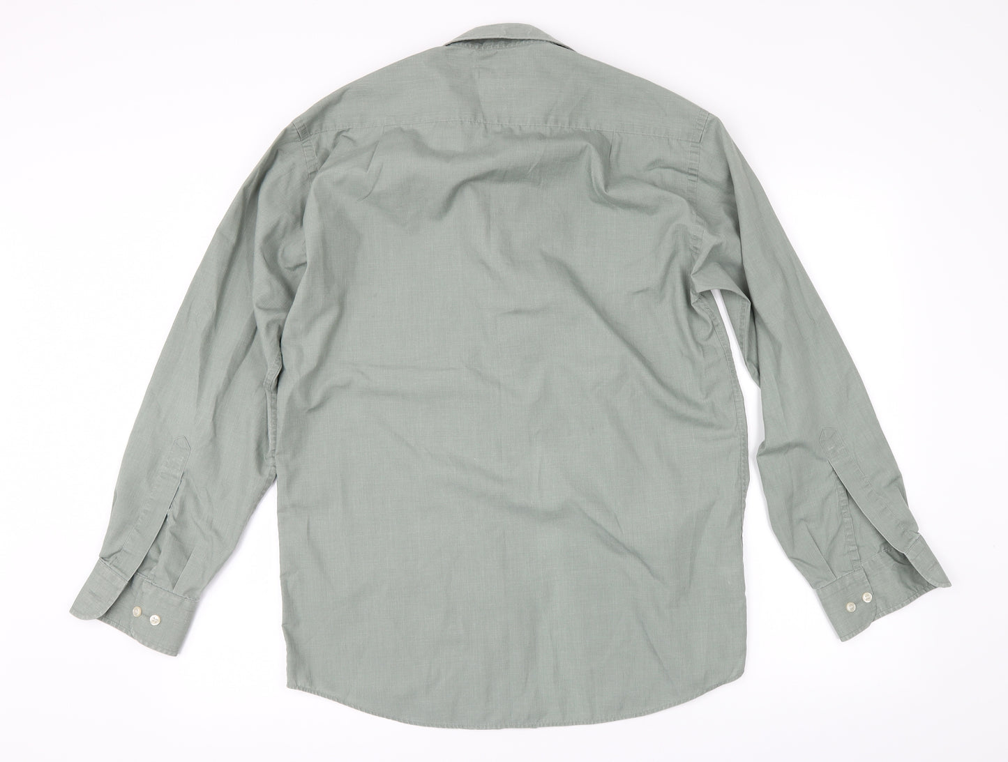 Marks and Spencer Mens Green    Button-Up Size 14.5