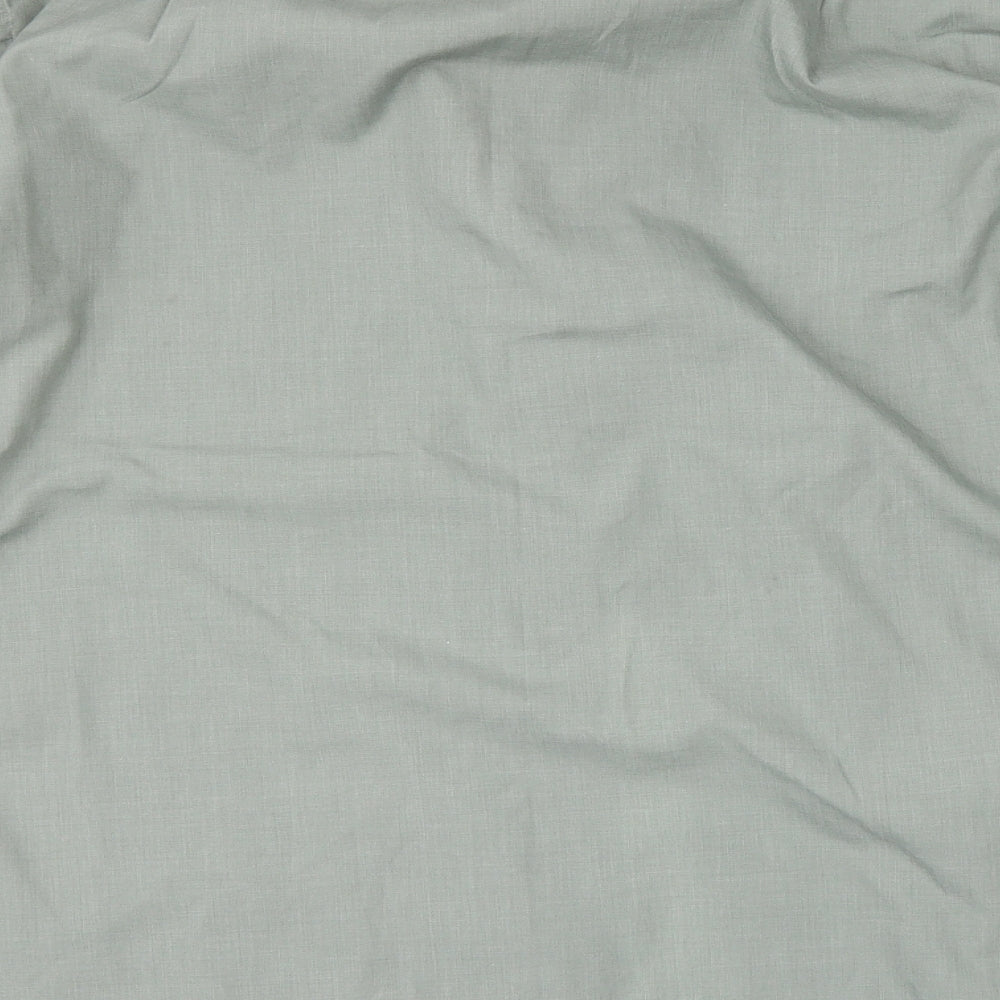 Marks and Spencer Mens Green    Button-Up Size 14.5