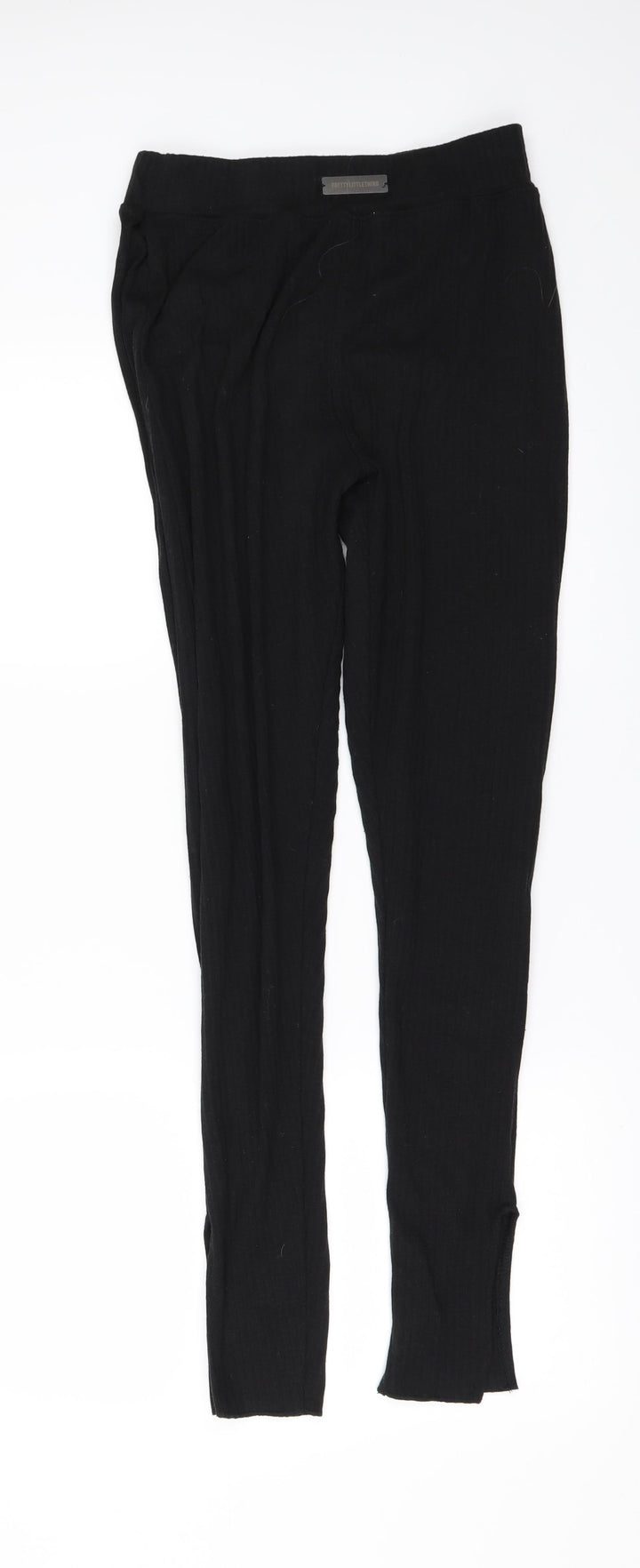PRETTYLITTLETHING Womens Black Cargo Leggings Size 10 L28 in - split ankle