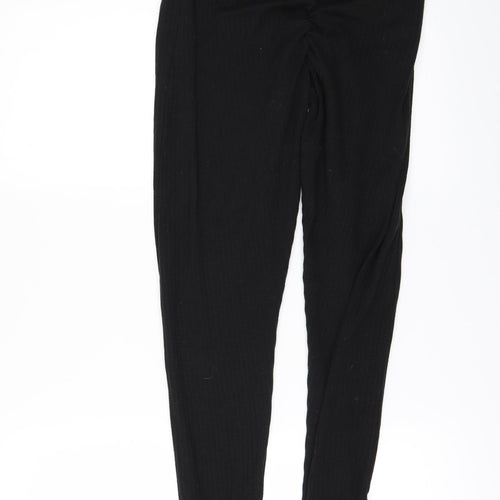 PRETTYLITTLETHING Womens Black   Cargo Leggings Size 10 L28 in - split ankle