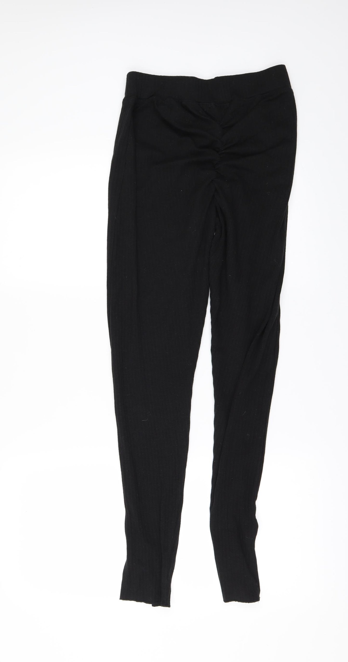 PRETTYLITTLETHING Womens Black   Cargo Leggings Size 10 L28 in - split ankle