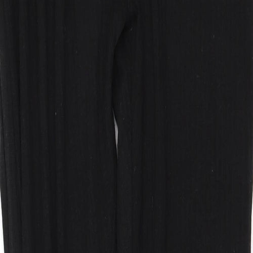 PRETTYLITTLETHING Womens Black   Cargo Leggings Size 10 L28 in - split ankle