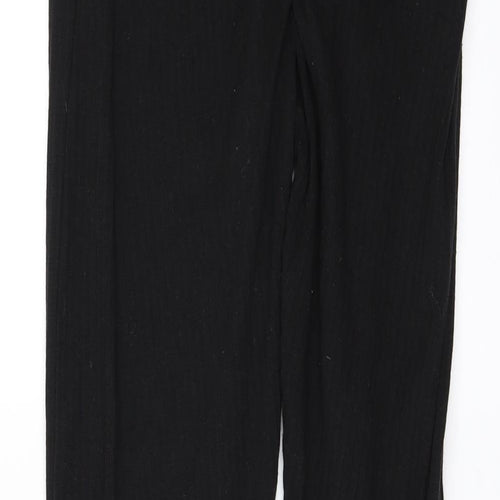 PRETTYLITTLETHING Womens Black   Cargo Leggings Size 10 L28 in - split ankle