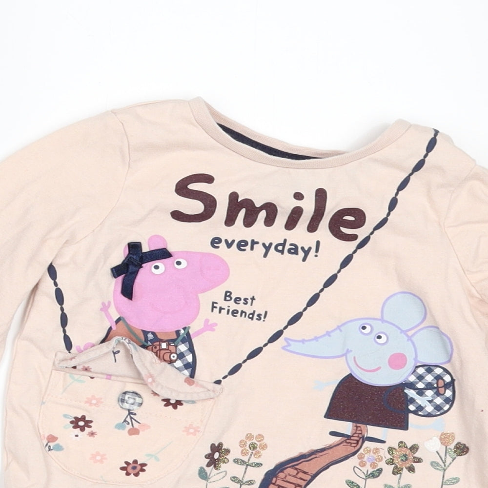 TU Girls Beige   Basic T-Shirt Size 12-18 Months  - Peppa Pig