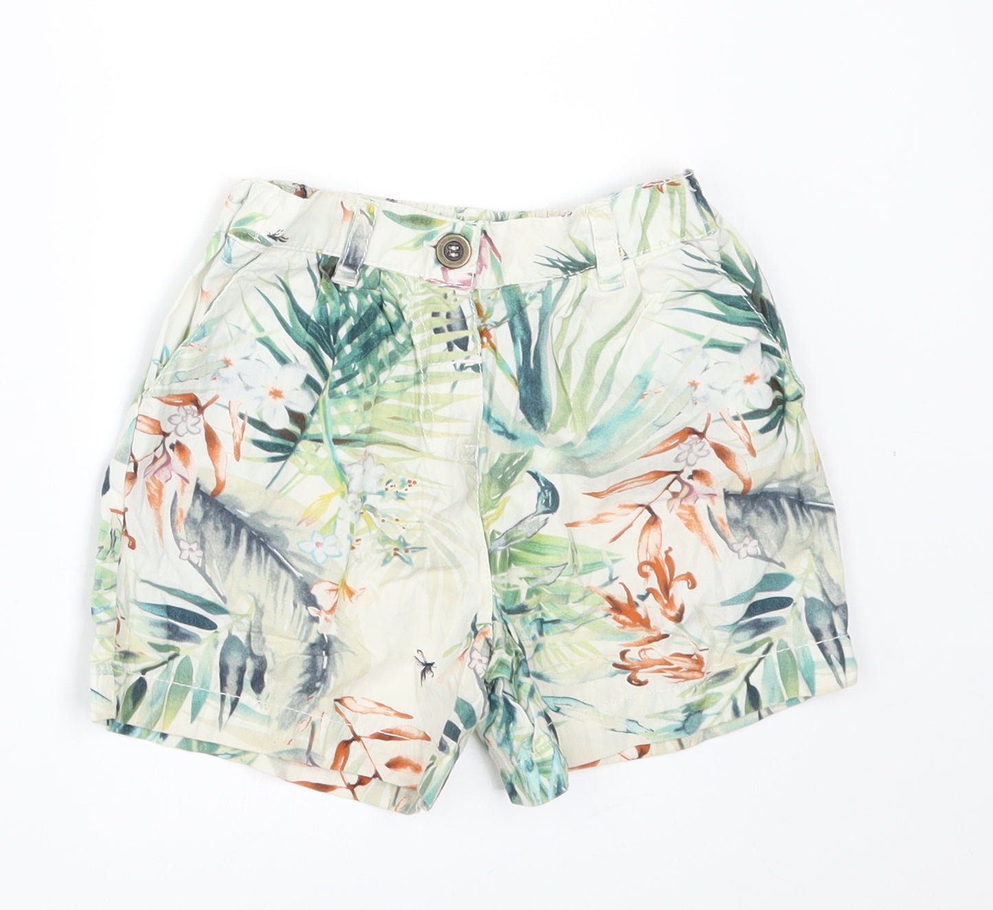 NEXT Boys White Floral  Cropped Trousers Size 18-24 Months