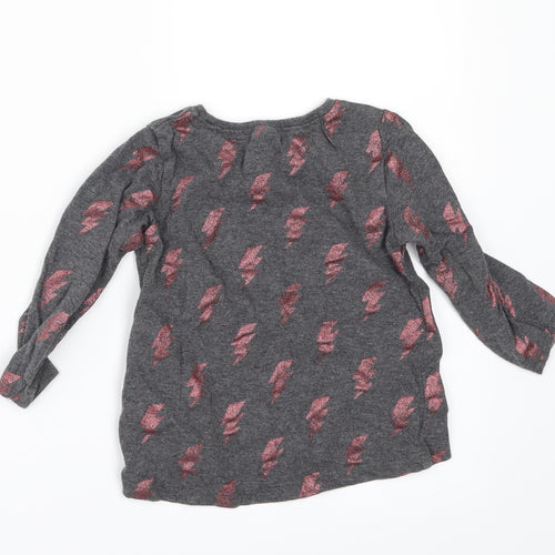 NEXT Girls Grey Geometric  Basic T-Shirt Size 12-18 Months