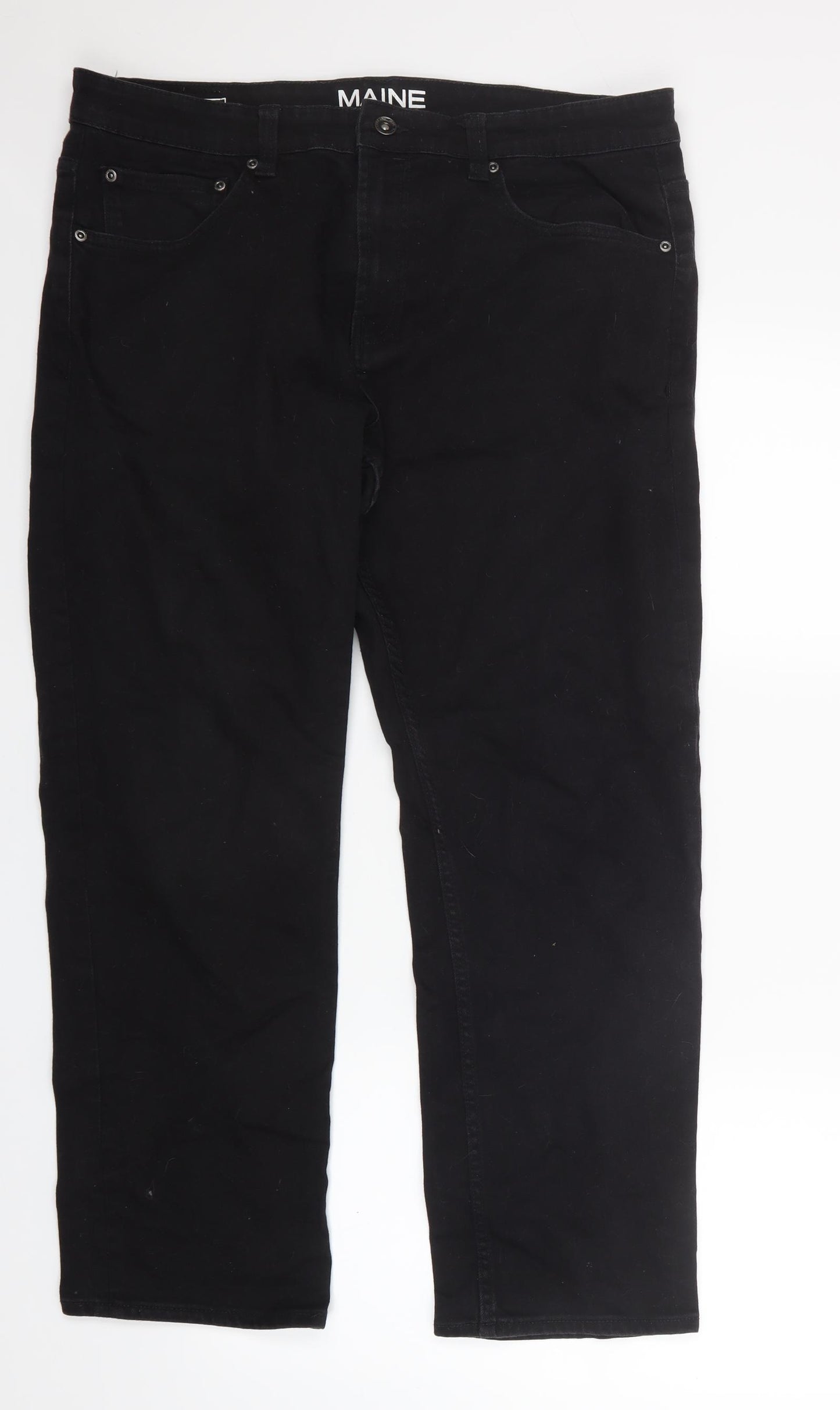 Maine Mens Black  Denim Straight Jeans Size 37 in L28 in