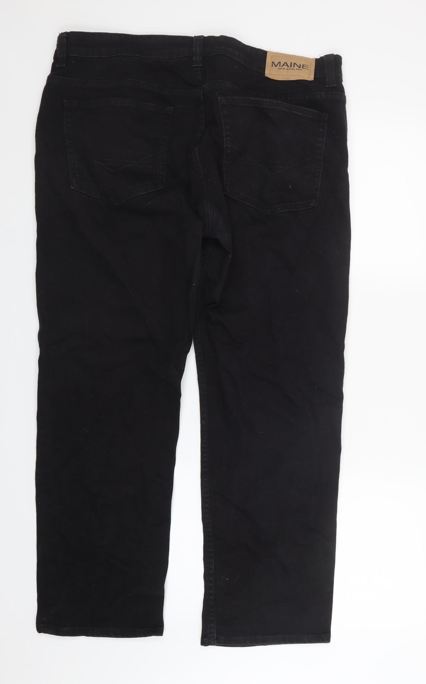 Maine Mens Black  Denim Straight Jeans Size 37 in L28 in