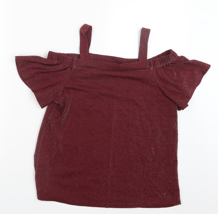 F&F Womens Red Basic Blouse Size 12