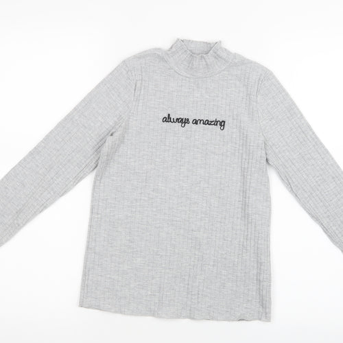 George Girls Grey   Basic T-Shirt Size 9-10 Years