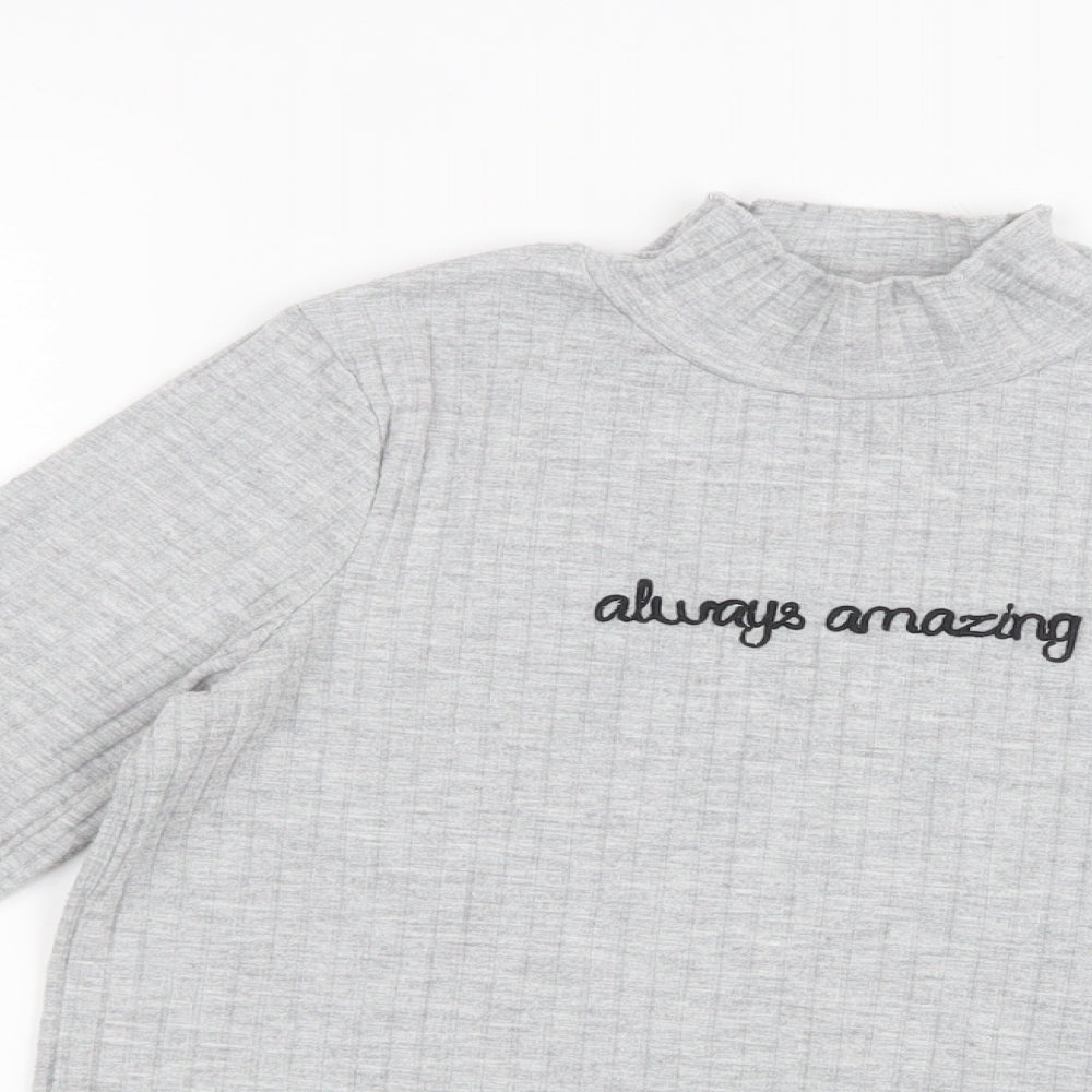 George Girls Grey   Basic T-Shirt Size 9-10 Years