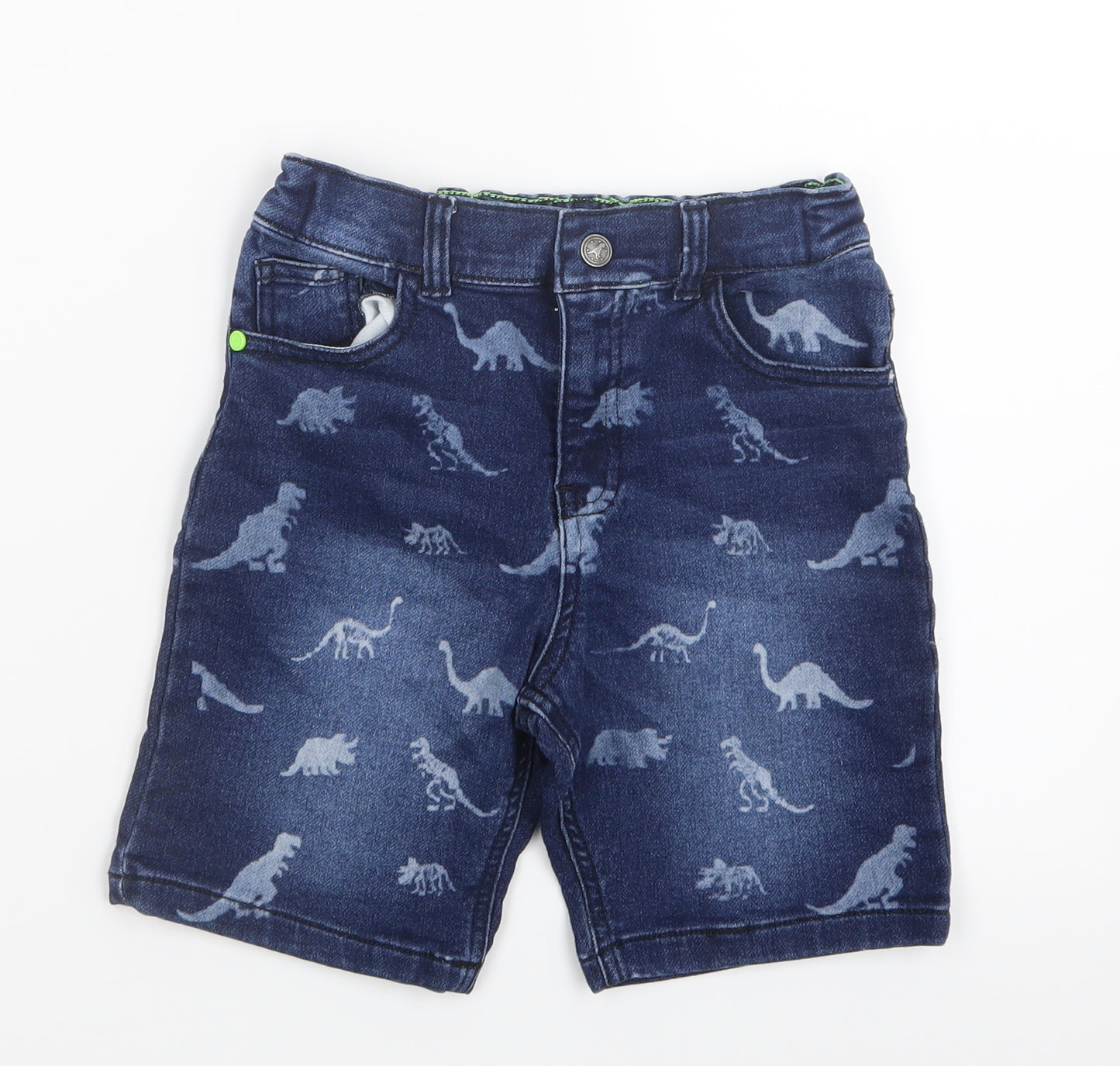 F&F Boys Blue  Denim Cropped Jeans Size 6-7 Years - Dinosaur