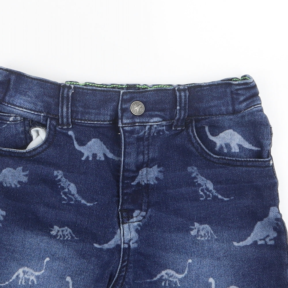 F&F Boys Blue  Denim Cropped Jeans Size 6-7 Years - Dinosaur