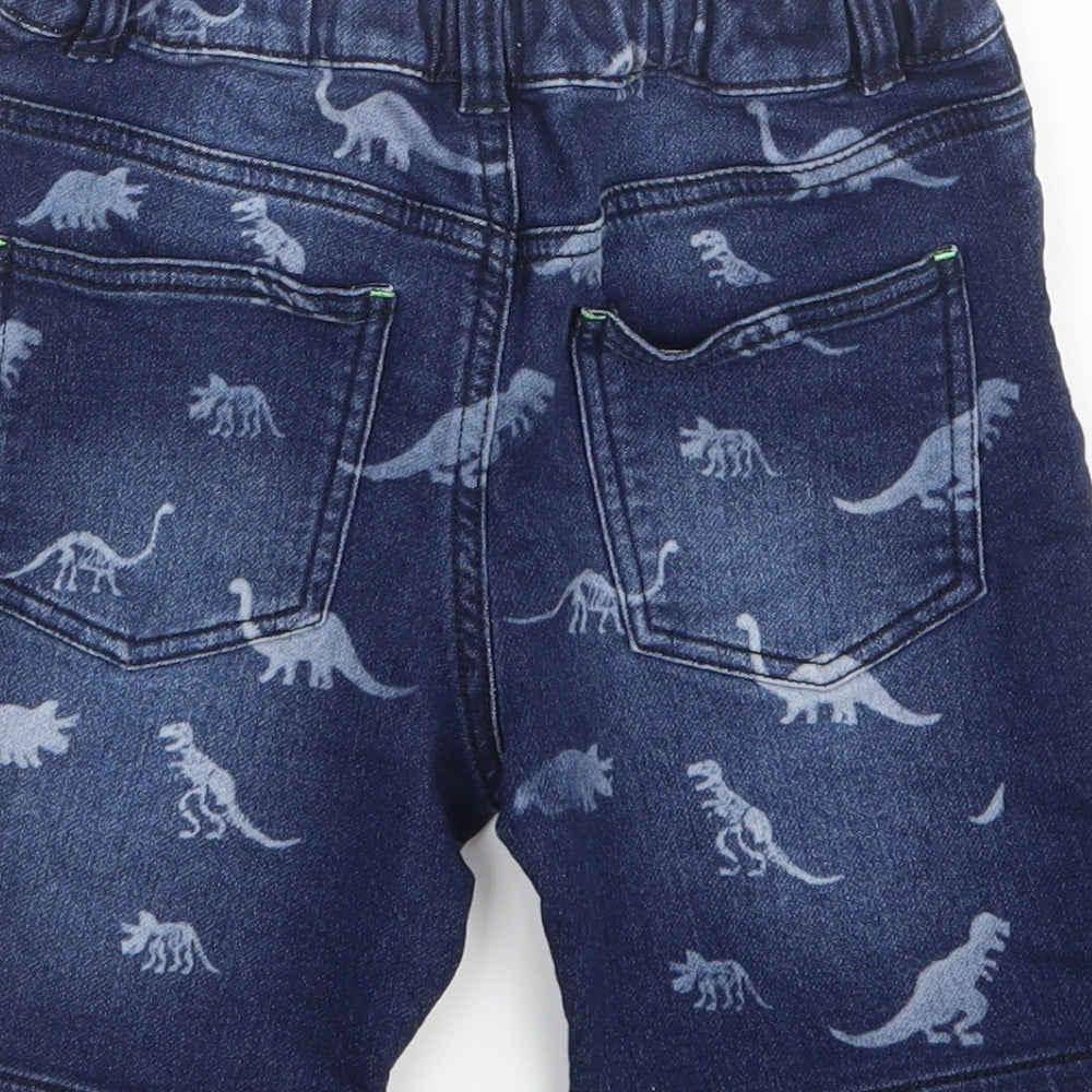 F&F Boys Blue  Denim Cropped Jeans Size 6-7 Years - Dinosaur