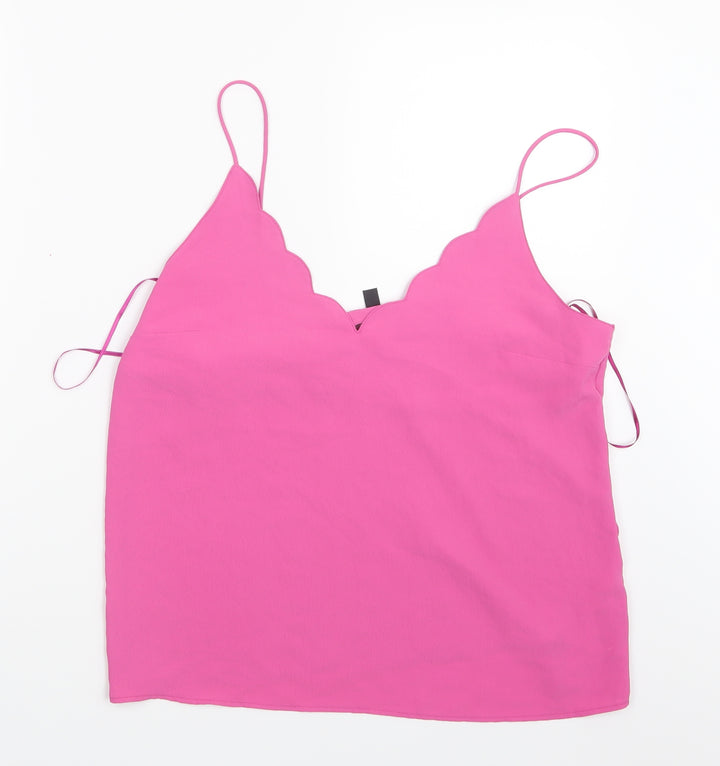 Topshop Womens Pink Mesh Basic Blouse Size 12