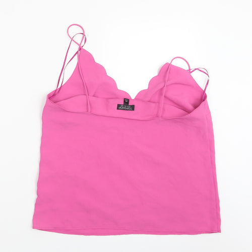Topshop Womens Pink  Mesh Basic Blouse Size 12