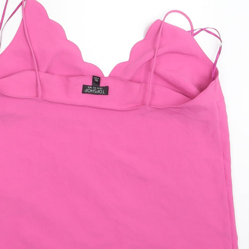 Topshop Womens Pink  Mesh Basic Blouse Size 12