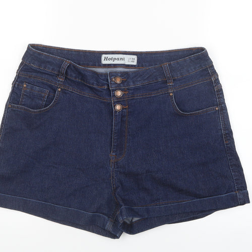 New Look Womens Blue  Denim Hot Pants Shorts Size 14