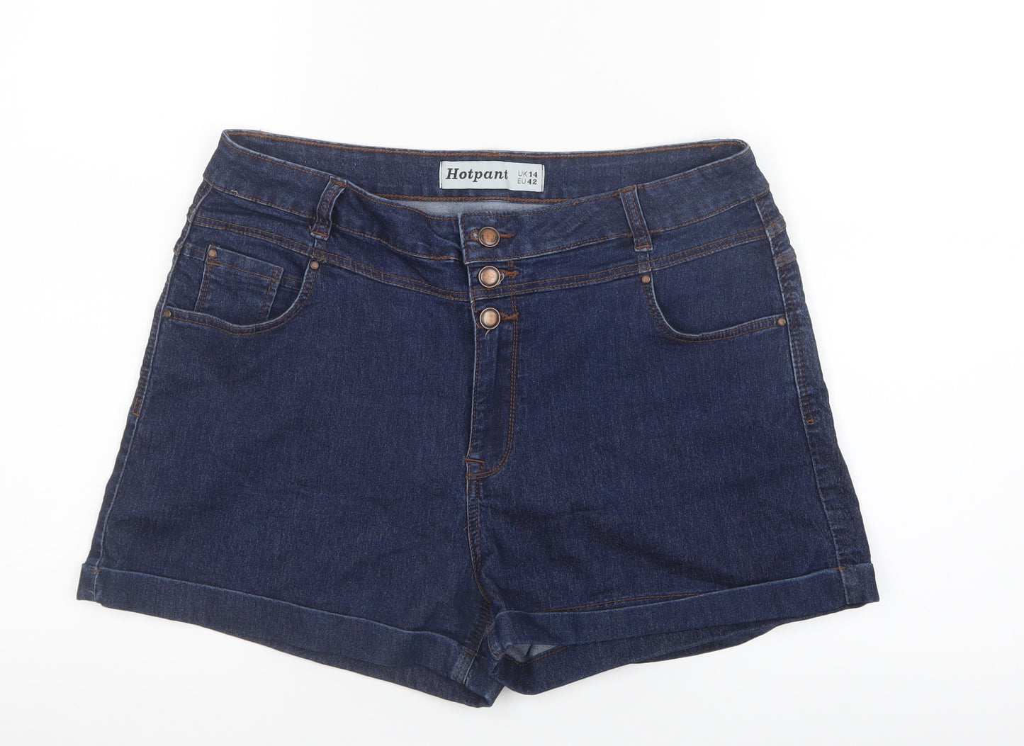 New Look Womens Blue  Denim Hot Pants Shorts Size 14