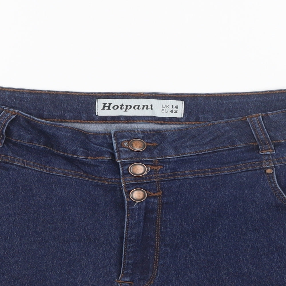 New Look Womens Blue  Denim Hot Pants Shorts Size 14