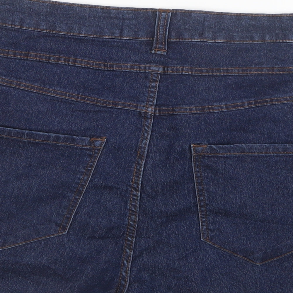 New Look Womens Blue  Denim Hot Pants Shorts Size 14