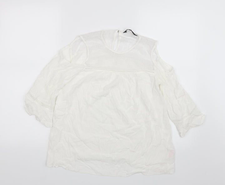 F&F Womens White Basic Blouse Size 14