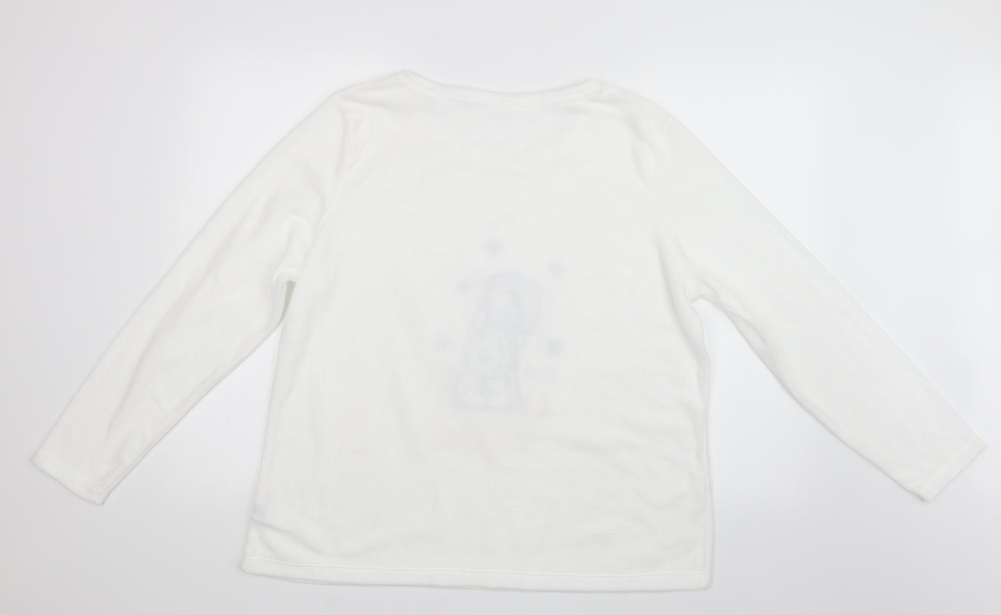 Tesco Womens White Geometric  Top Pyjama Top Size 16  - Tatty Teddy