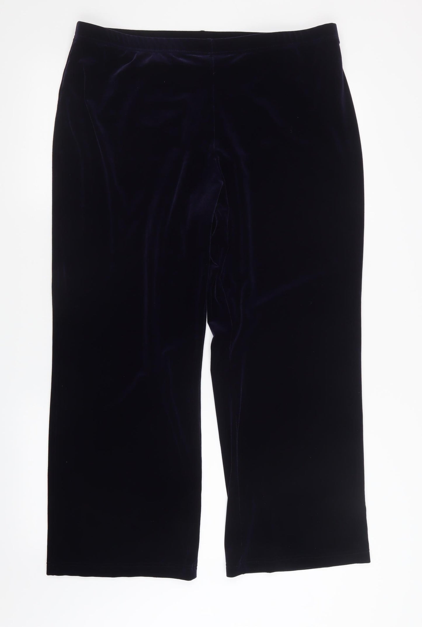 Marks and Spencer Womens Blue  Velvet Trousers  Size 20 L26.5 in