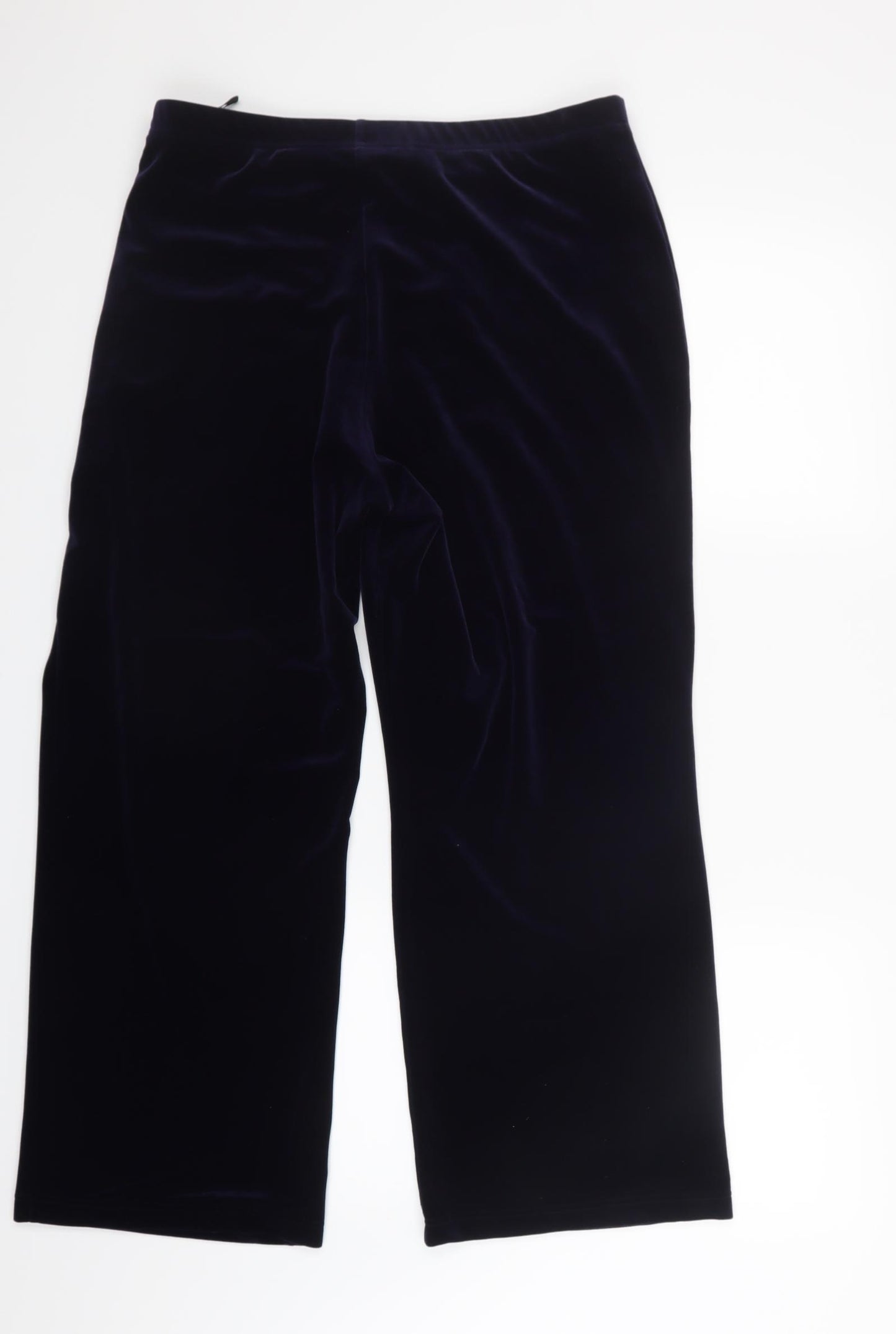 Marks and Spencer Womens Blue  Velvet Trousers  Size 20 L26.5 in