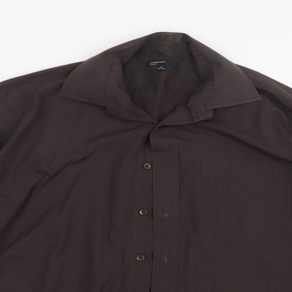 Cedar Wood State Mens Brown    Button-Up Size 16