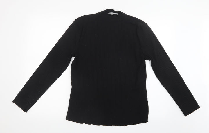 Oasis Womens Black Basic T-Shirt Size XL