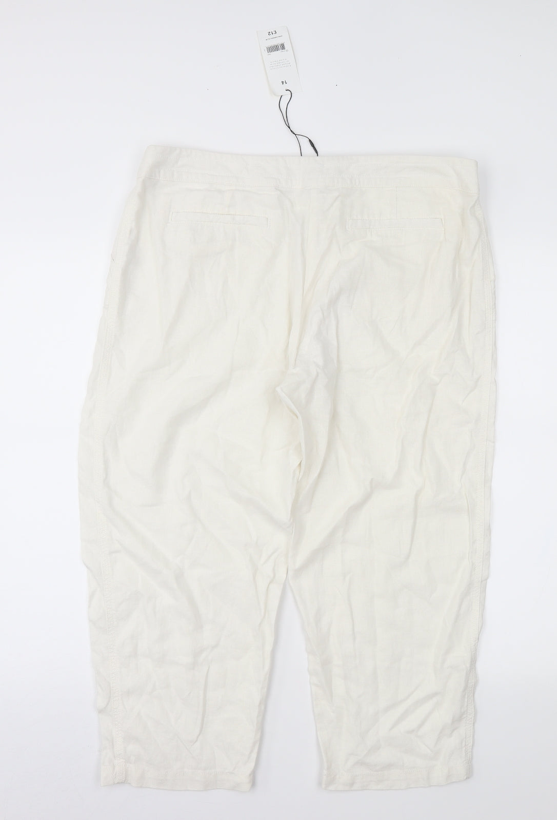 Papaya Womens White   Cropped Trousers Size 14 L22 in