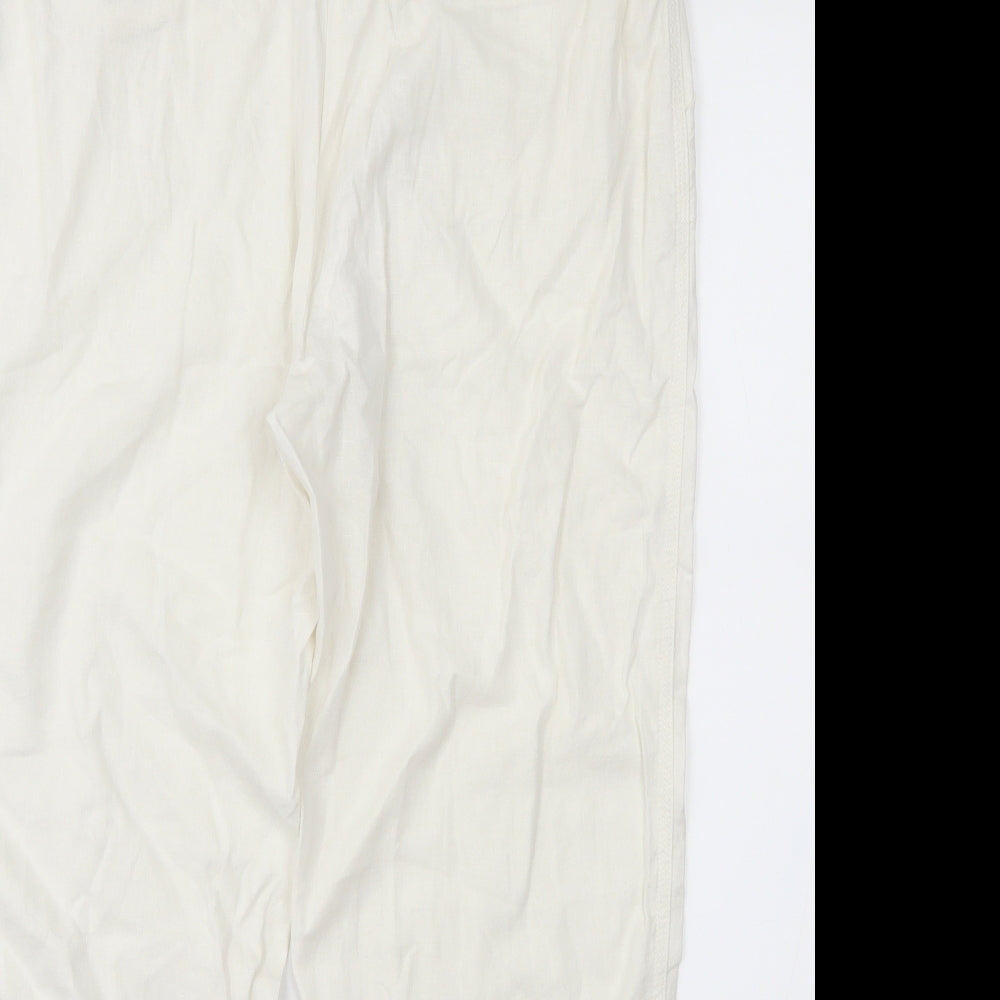 Papaya Womens White   Cropped Trousers Size 14 L22 in