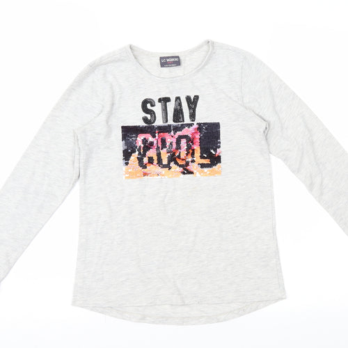 LC Walkiki Girls Grey   Basic T-Shirt Size 9-10 Years